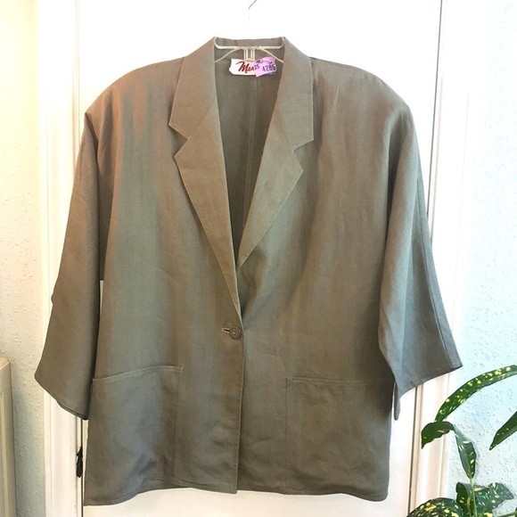 Marina Rinaldi Italian Linen Blazer Size 21/12 - Picture 1 of 11